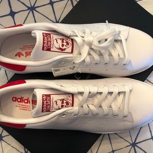 Adidas Men's Stan Smith Sneakers (White & Red)